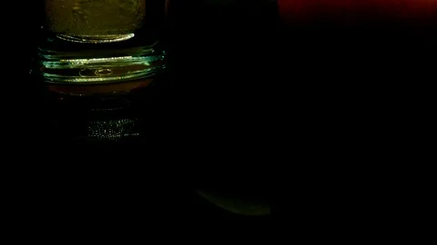 Apple beer and apples on the black background Stock Footage 107751235