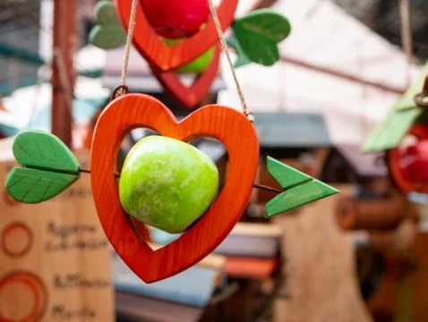 Apple bird feeder Stock Photos
