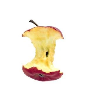 Apple bit on the white Stock Photos