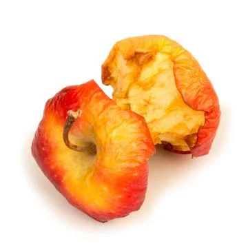 Apple bite dry isolated on white background Stock Photos