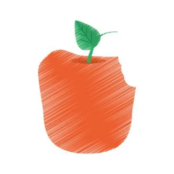Apple bite fruit diet healthy food Stock Illustration
