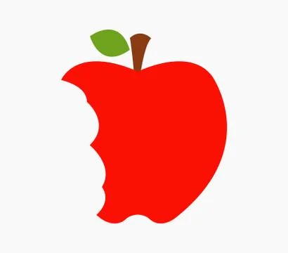Apple bite icon on white background Stock Illustration