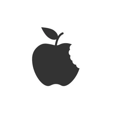 Apple bite vector icon. Apple nutrition eat healthy pictogram logo Stock Illustration