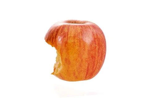 Apple bitten isolated Stock Photos
