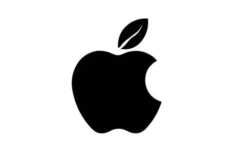 Apple black icon, isolated on white background. Vector illustration. Stock Illustration