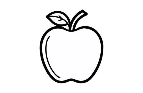 Apple black icon, isolated on white background. Vector illustration. Stock Illustration