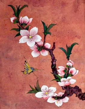 Apple blossoming branch Stock Illustration