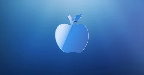 Apple Blue 3d Icon Stock Footage 69985407