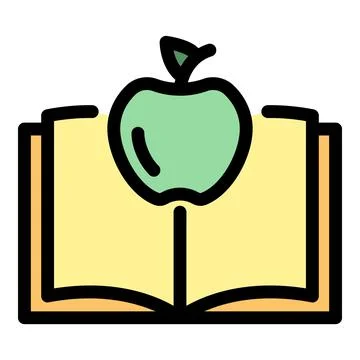 Apple book gravity icon color outline vector Stock Illustration