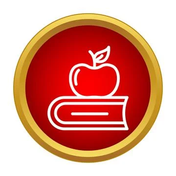 Apple on book representing education and knowledge sharing Stock Illustration