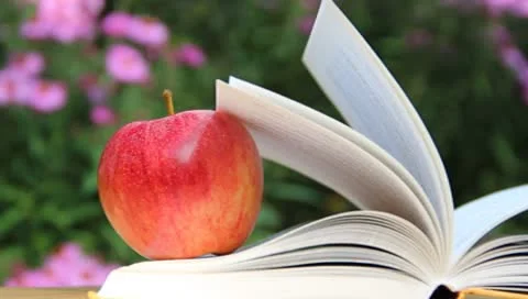 Apple with Book - Variant 1 Stock Footage 8915568