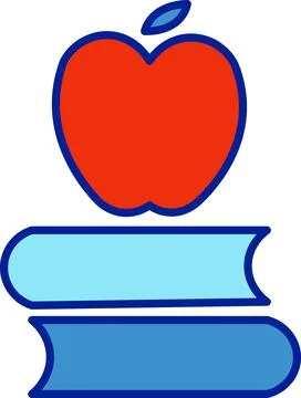 Apple on books Stock Illustration