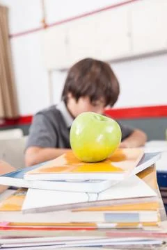 Apple on books Foto stock