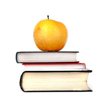 Apple on the Books Stock Photos