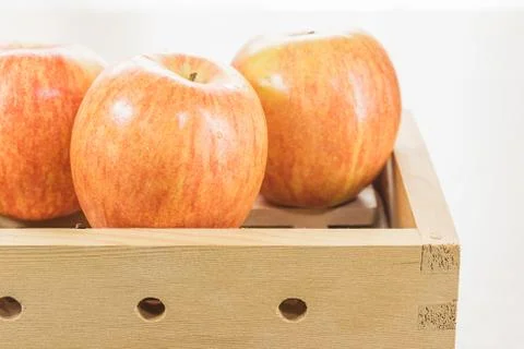 Apple in box Stock Photos