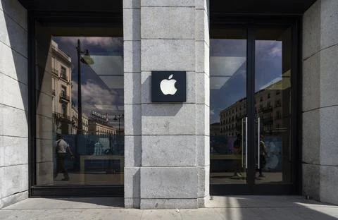 Apple brand logo Stock Photos