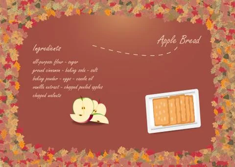 Apple bread concept vector with autumn design Stock Illustration