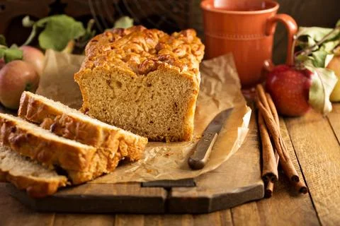 Apple bread rustic style Stock Photos