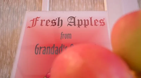 Apple Bushel Rack Focus Stock Footage 46618061