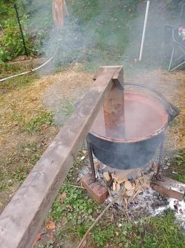 Apple butter making 스톡 사진