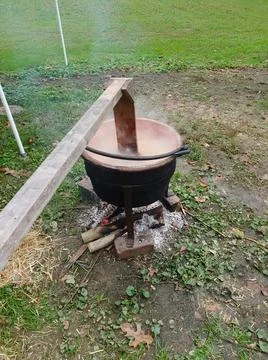 Apple butter making 스톡 사진