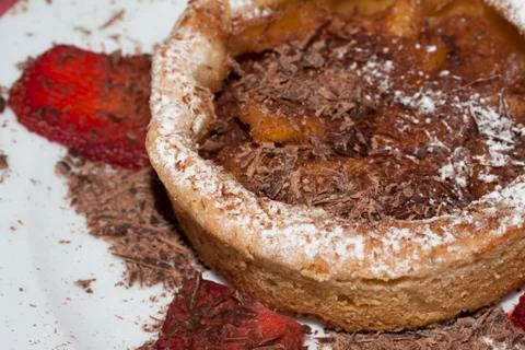 Apple cake with chocolate Stock Photos
