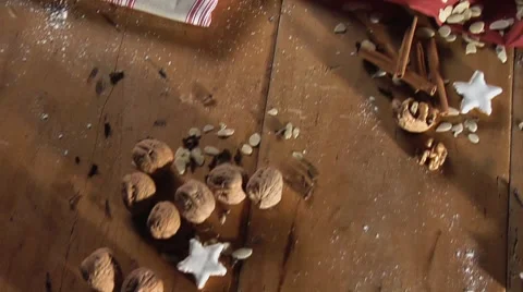 Apple cake on festive table Stock Footage 8570570