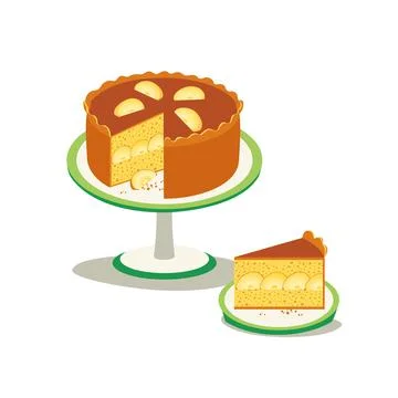 Apple cake homemade dessert vector illustration Stock Illustration