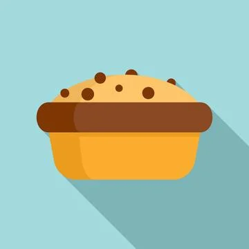Apple cake icon, flat style Illustrazione stock