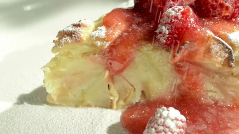 Apple cake piece Stock Footage 80375123