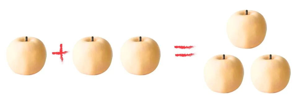 Apple calculation   - vector illustration 스톡 일러스트