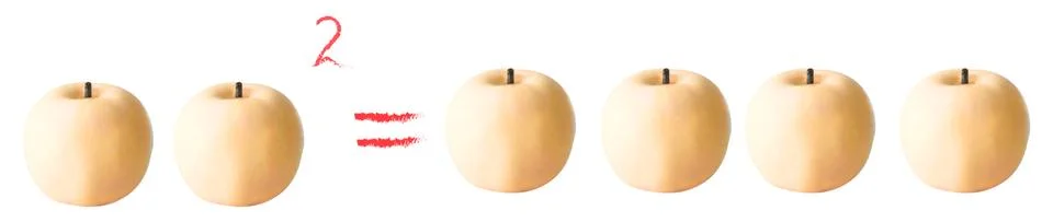 Apple calculation   - vector illustration Stock Illustration