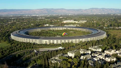 Apple Campus Drone 4k Stock Footage