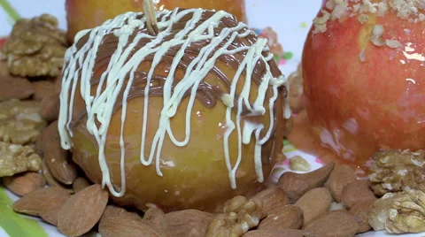 Apple in candy Stock Footage 58599543