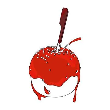 Apple in caramel glaze Stock Illustration