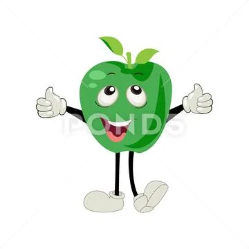 Apple Cartoon character Illustration of a Happy Apple Character ...