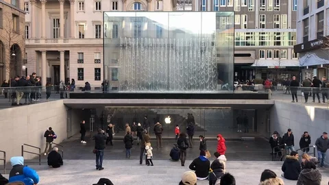 Apple Center Milan Time laps Stock Footage 121670433