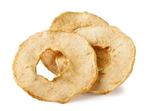 Apple chips close-up on a white. Isolated Stock Photos