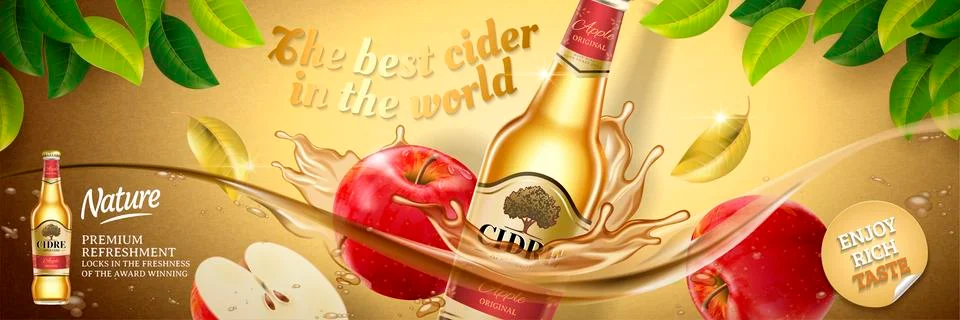 Apple cider ads Stock Illustration