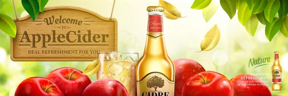 Apple cider ads Illustrazione stock