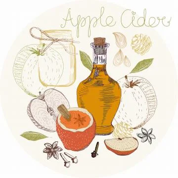 Apple cider background Stock Illustration