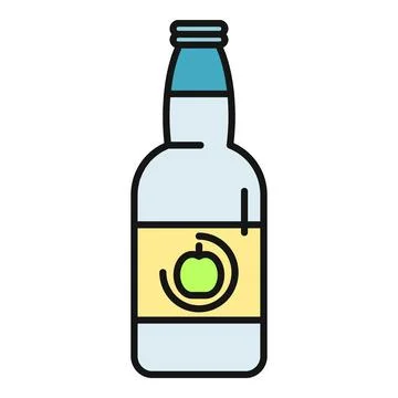 Apple cider bottle icon representing a juice beverage Stock Illustration