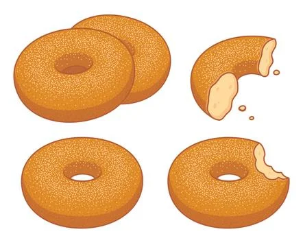 Apple cider donuts illustration set Stock Illustration