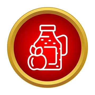 Apple cider jug and fruit icon concept Stock Illustration