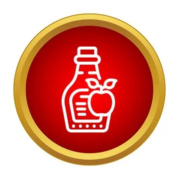 Apple cider vinegar bottle with fruit icon Stock Illustration