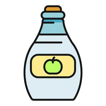 Apple cider vinegar bottle icon illustrating healthy organic food Stock Illustration