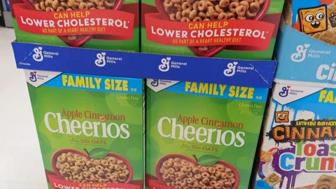 Apple Cinnamon Cheerios Grocery 스톡 동영상 197069167