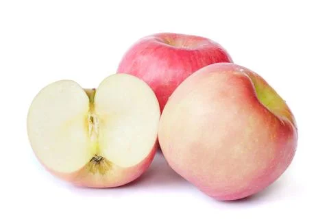 Apple close up isolated on white background. Stock Photos