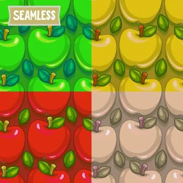 Apple color set. Seamless pattern Stock Illustration