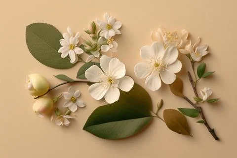 An apple-colored branch. The apple tree is in bloom. Close-up. Isolated in th Stock Illustration